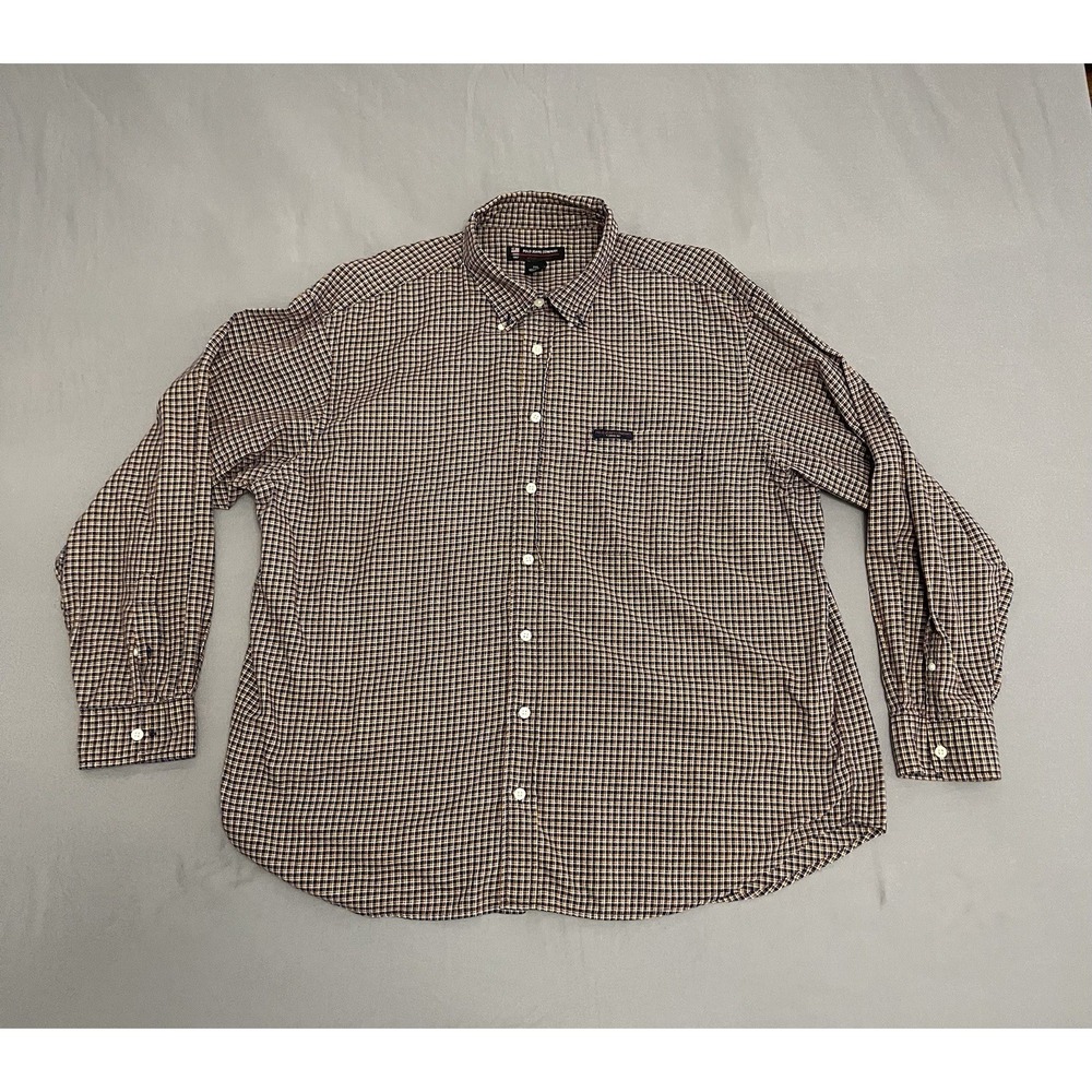 Polo Jeans Co Ralph Lauren Shirt Men's 2XL Plaid Check Button Down Long Sleeve